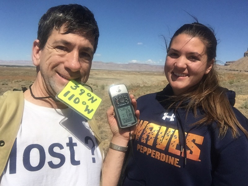 Joseph Kerski and Lilia Kerski at the confluence point. 