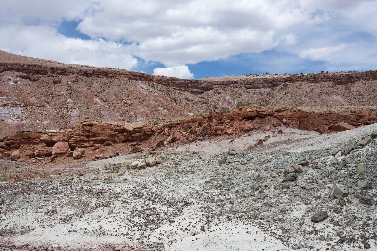 The confluence point lies in a remote desert region.  (This is also a view to the North)