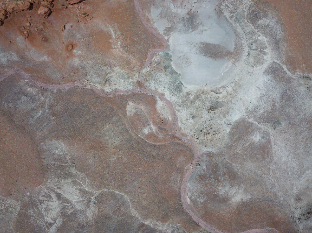 Looking down on the point from a height of 120m