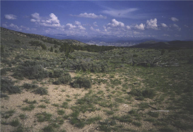 looking south to the gypsum hills near Salina, UT