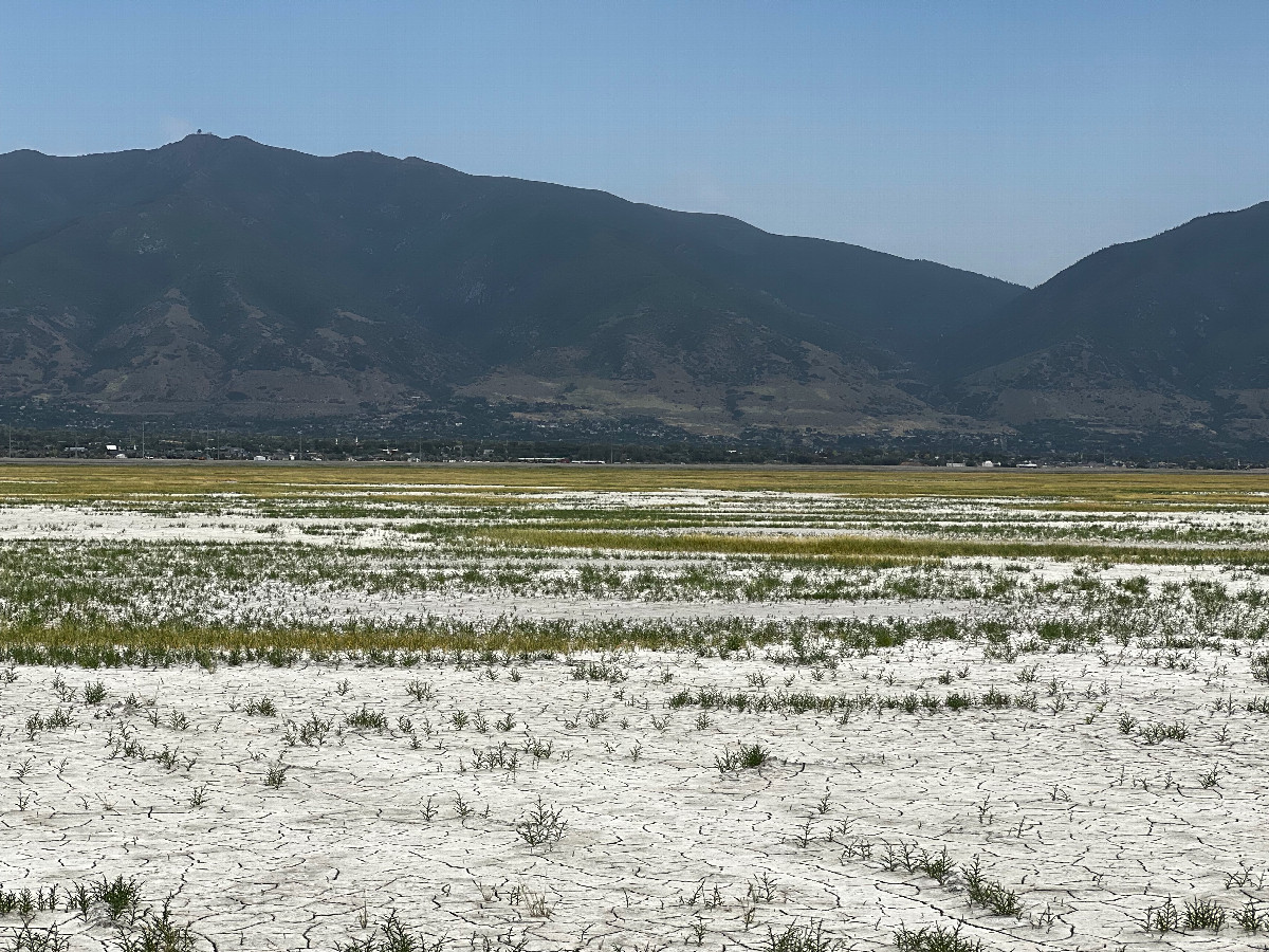 A closeup view to the East, towards I-15 and the Wasatch Range