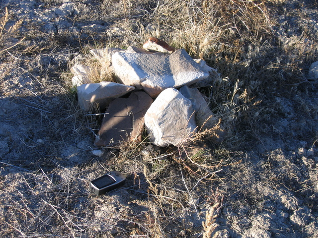 Cairn left by prior visitors