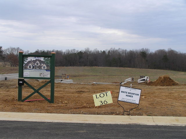 View of Lot 36 to the north.  The confluence will be in the back yard of this lot in the future.