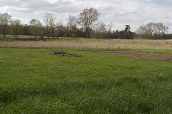 #1: The confluence point is 70 feet away, near the back of the landscaped lawn shown here