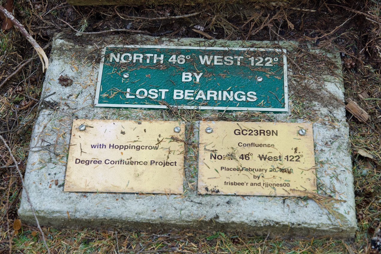 The sign installed at the confluence point in 2010