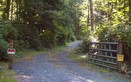 #5: Gate with "No Trespassing" sign.