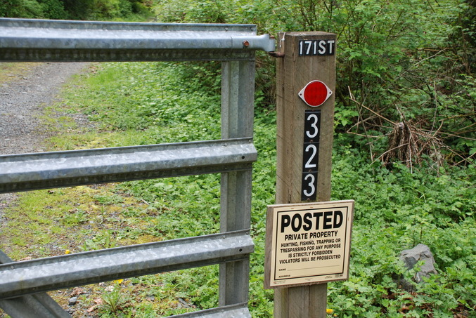 No hunting - posted at the gate of the driveway 