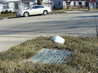 #1: 43N 88W lies across the street from the bronze plaque marking its existence. (afternoon light)