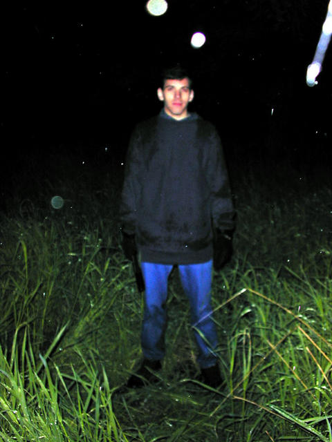 Tom at the confluence before sunrise.