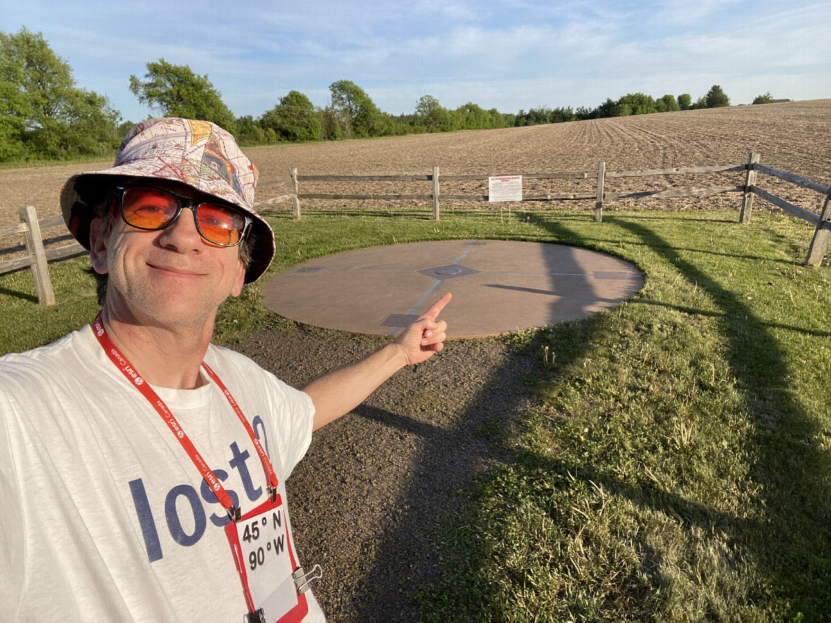 Joseph Kerski at the confluence point.