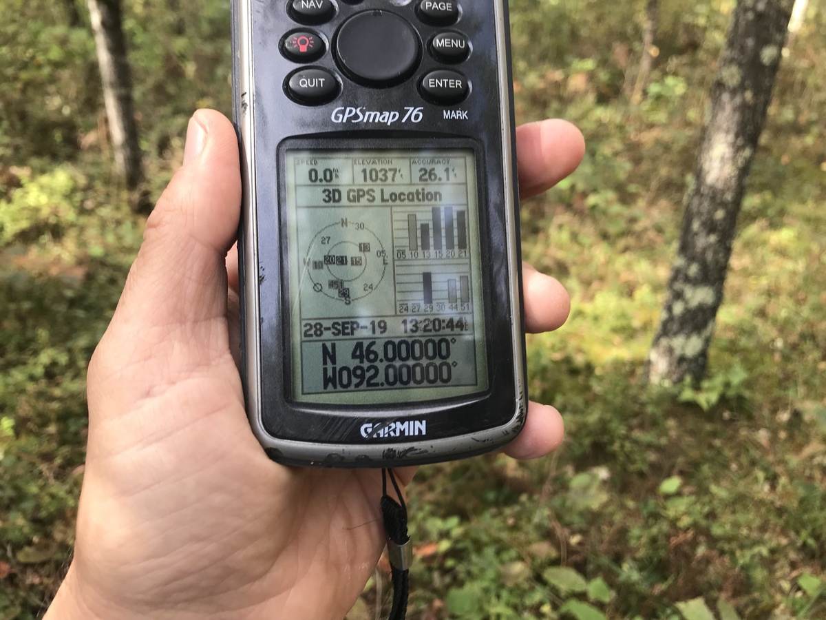 GPS receiver at confluence point. 