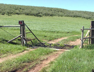 #1: Our first "No Trespassing" sign, blocking our intended route