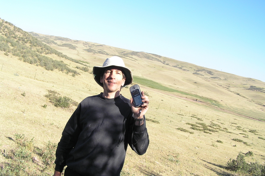 Joseph Kerski at the confluence site.