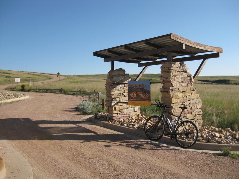 Entrance to Soapstone Prairie and transportation of choice, looking NE in the direction of the confluence