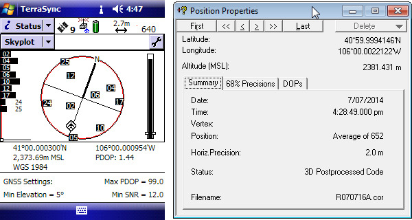 TerraSync post processed data