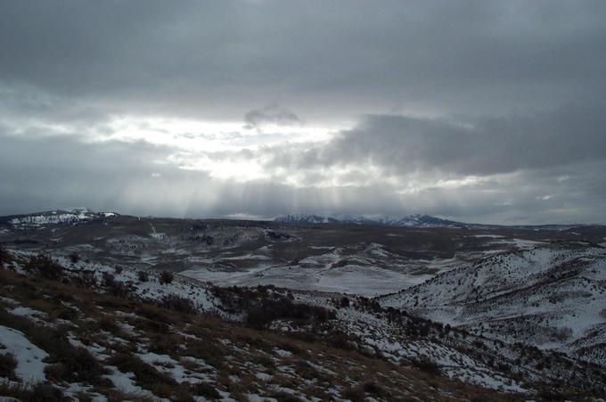 A nice break in the clouds shortly after we left the confluence