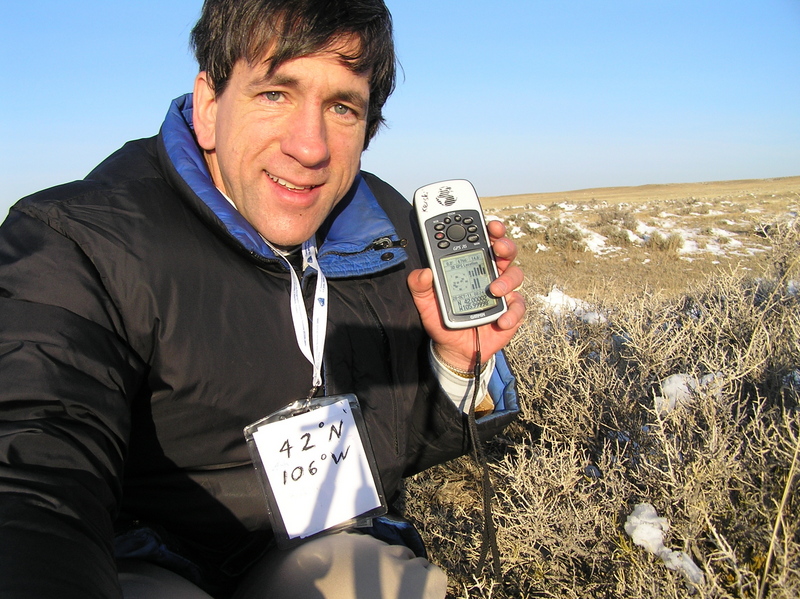 Joseph Kerski at the confluence site.