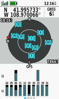 My GPS receiver, 1.57 miles from the point