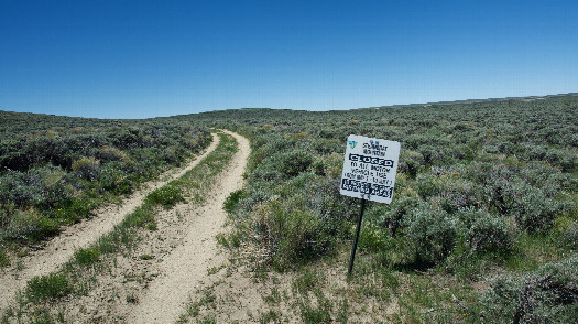 #1: This sign, 1.57 miles East of the point, prevented me from driving closer