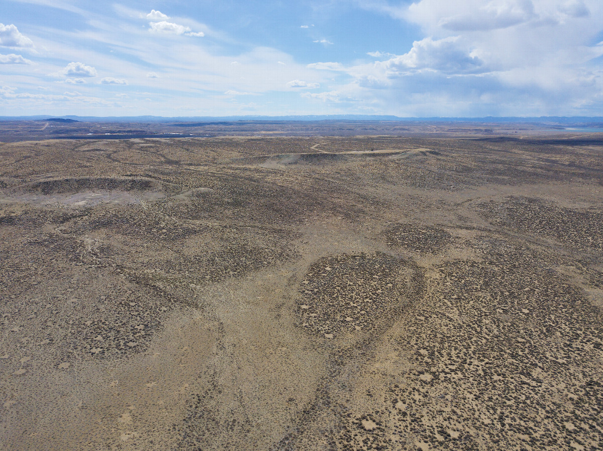 View West, from 120m above the point