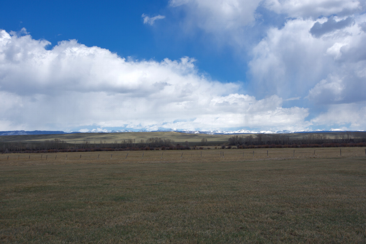 A close-up view of the Wind River Range, to the East