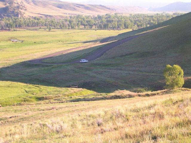 Park County Road 4CP makes a hairpin turn right where it touches state land.  Plenty of parking!