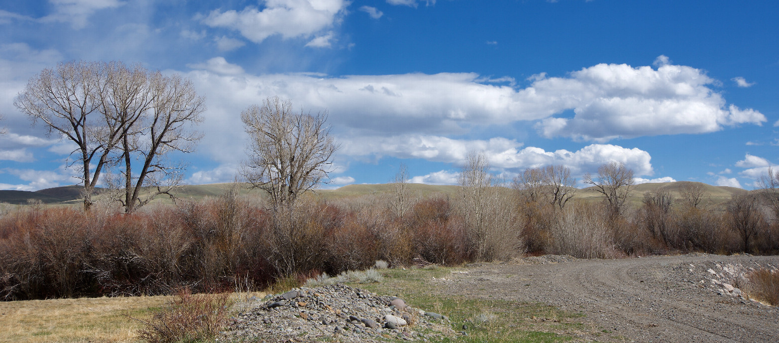 The confluence point lies in these hills, 1.2 miles away