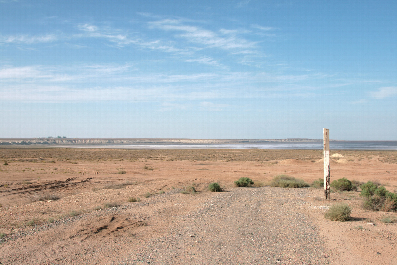 concrete pole at desert road