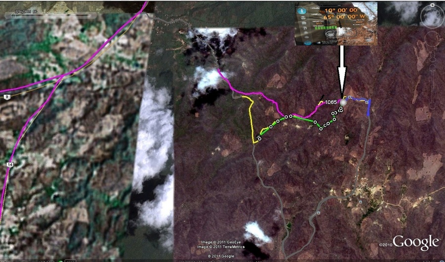 Los recorridos hacia PC 10N65W / The different tracks to reach PC 10N65W