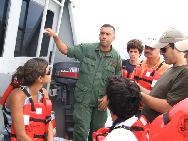 Lt Aristigueta explaining weather forecast and some safety considerations