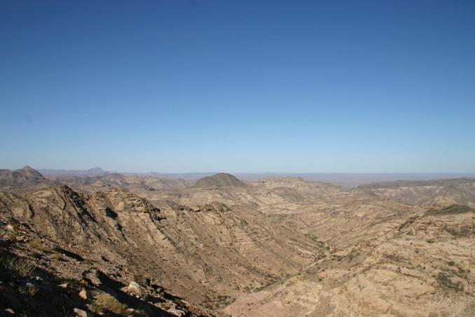 The point lies around 20 km inside these hills