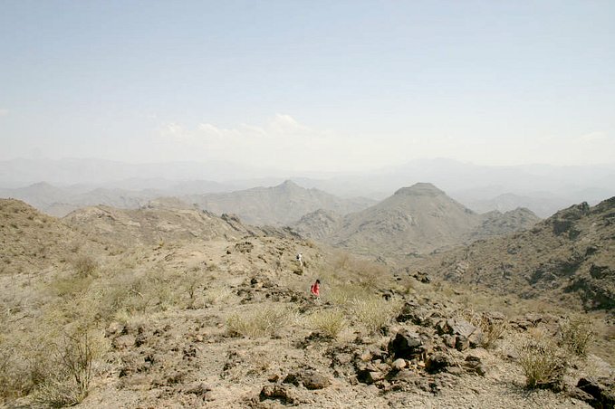 Trekking in the hills near the Confluence