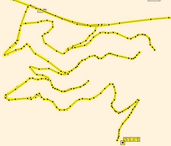 GPS tracking along the contour roads