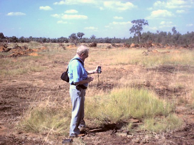 View from the site looking north with Gilles and the GPS