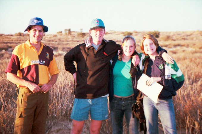 Us at the Confluence. FRTL Jeanne Le Roux, Alnica Visser,  Nico Visser, and farmer's son, Jaco, on the left.