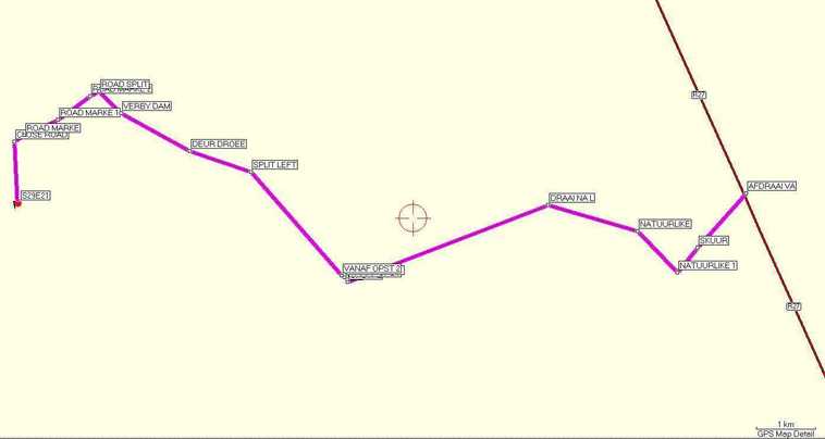 Route from tar road to confluence 29S 21E