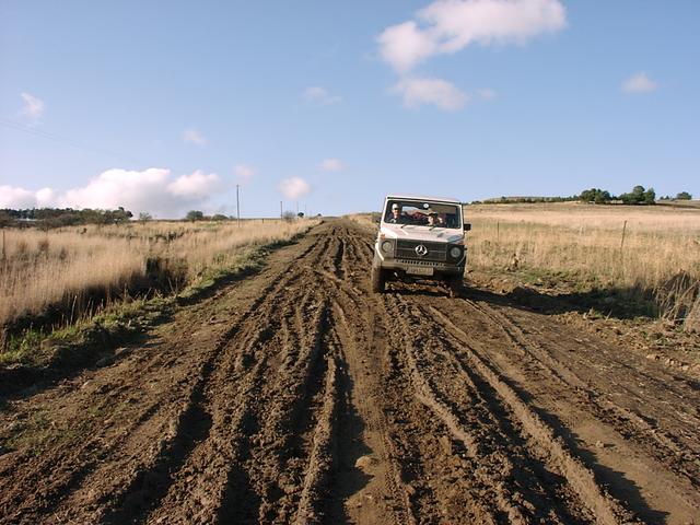 Ferdi sliding around in the mud