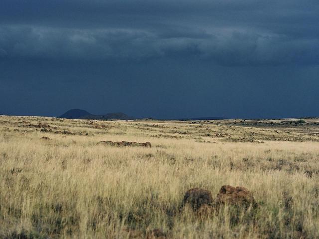 View to the South showing thunder clouds following us